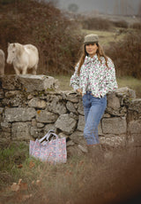 Bolso Tote Bag gris y rosa