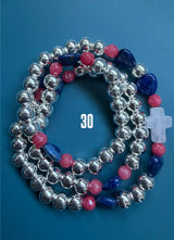 Rosario pulsera collar corazón plata