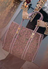 Bolso Tote Bag flor marrón