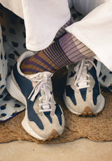 Calcetines rayas rosa claro