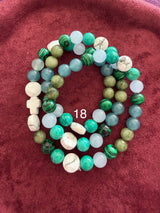 Rosario pulsera collar piedra plana