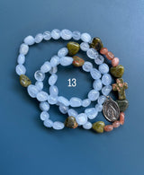 Rosario pulsera collar piedra irregular