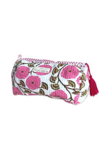 Neceser estampado blanco flores grandes rosas L