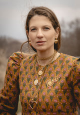 Chaqueta ocre flores