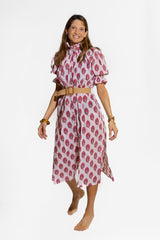 Vestido Plumas Rosa