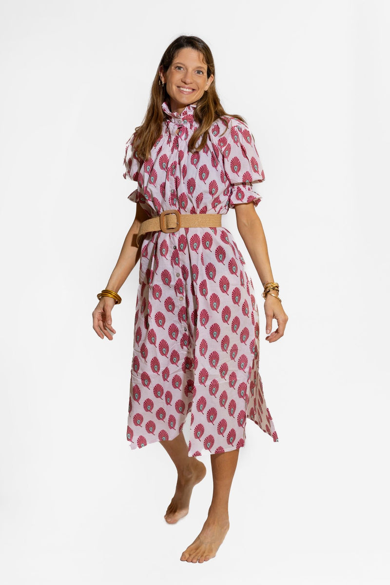 Vestido Plumas Rosa