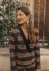 Pendientes flor plateada