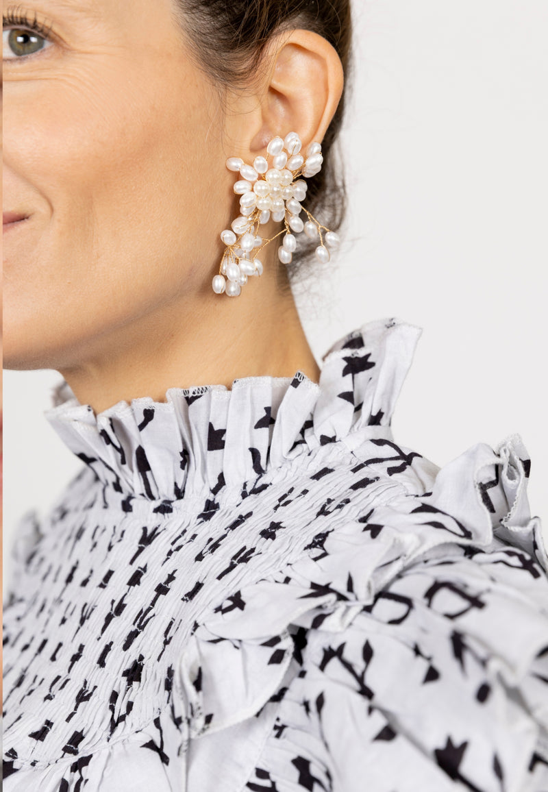 Pendientes ramo perlas