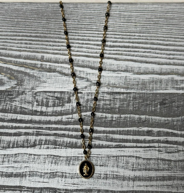 Colgante Virgen Negro Mini