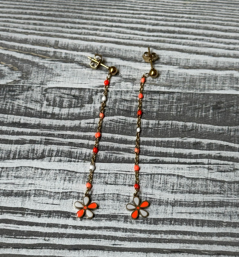 Pendientes Flor Naranja