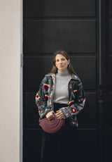 Bolso abanico granate