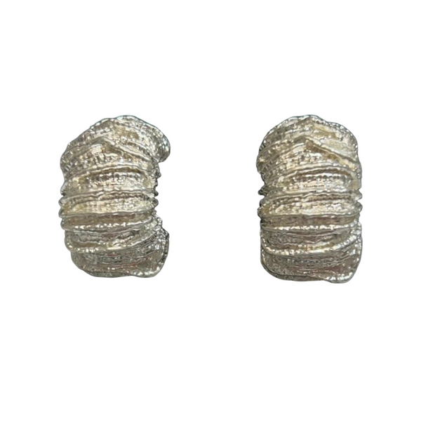 Pendientes aro estriado Clip
