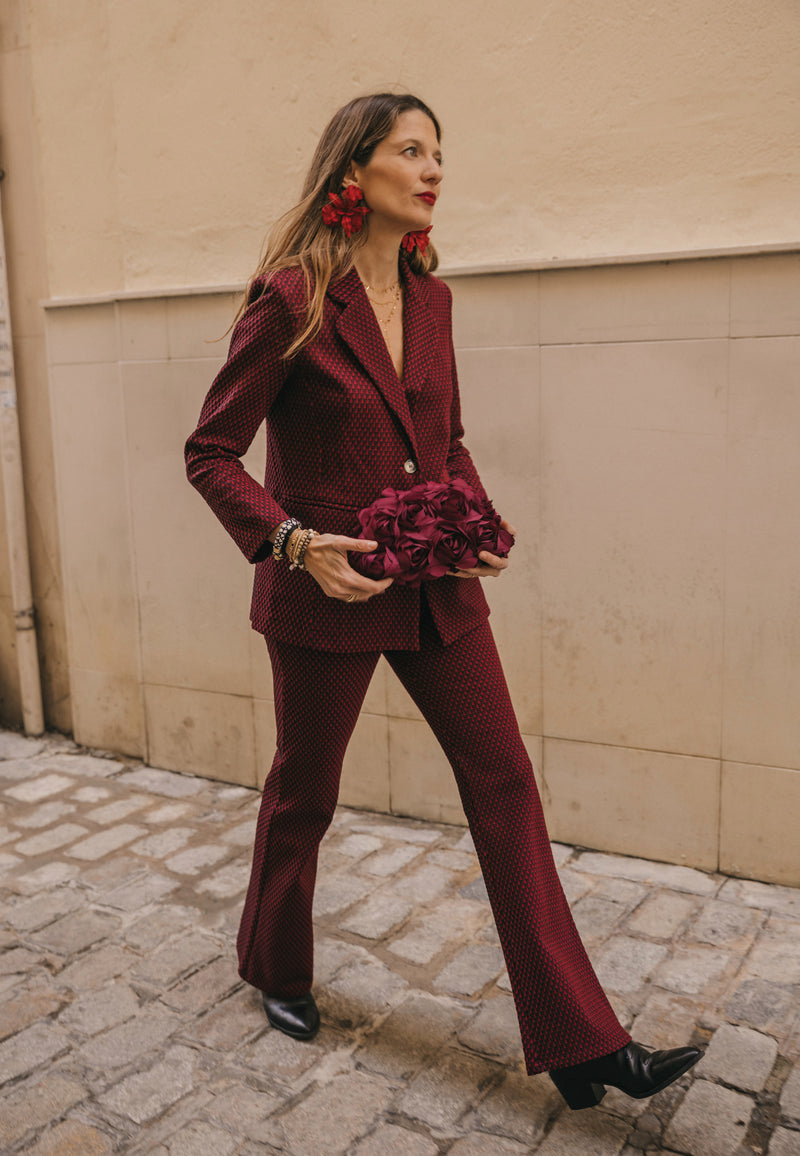 Pendientes flor XL rojo