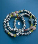 Rosario pulsera collar corazón plata