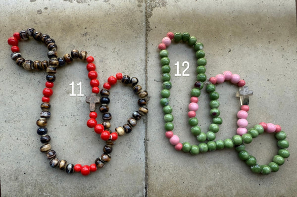 Pulsera collar Rosario Cerámica tres vueltas