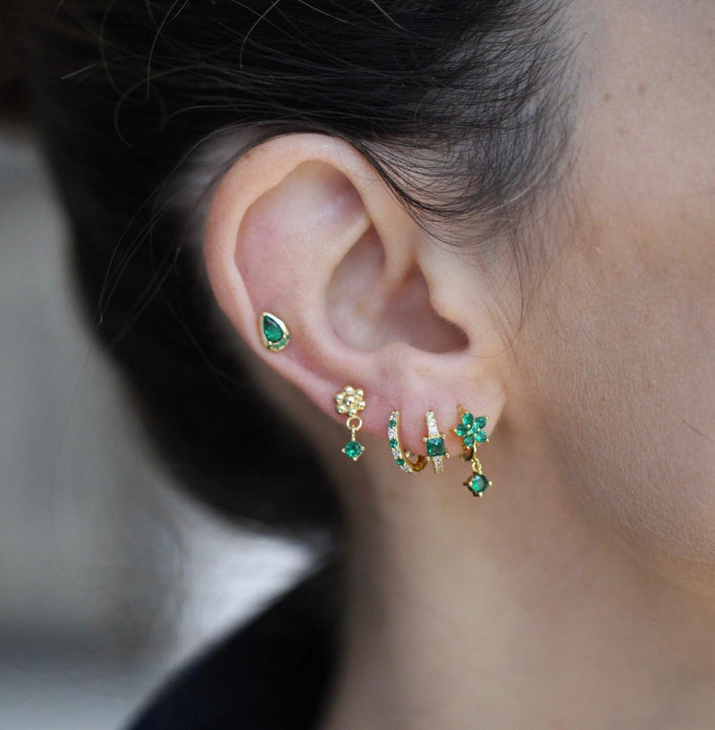 Pendientes Gotita Verde