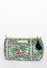 Neceser estampado menta flores rosas L