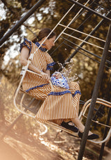 Bolso tela flores azul