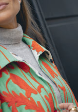 Chaqueta kaftan naranja/verde