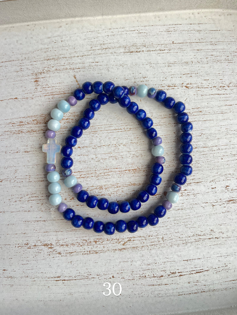 Pulsera collar Rosario Cerámica tres vueltas