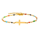 Pulsera Cruz Bolitas Colores