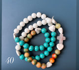 Rosario Collar 3 Vueltas Piedras Naturales hecho a mano