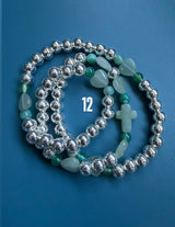Rosario pulsera collar corazón plata