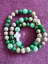 Rosario pulsera collar piedra redonda
