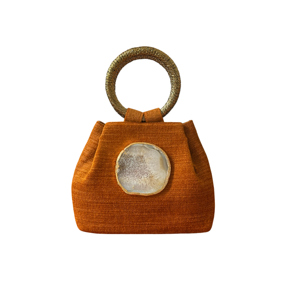 Bolso yute asa piedra bolso teja