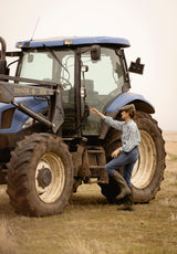 Camisa Azul tulipanes