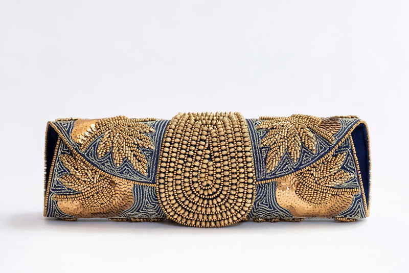 Bolso yute joya azul