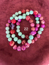 Rosario pulsera collar piedra redonda