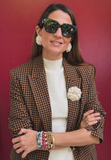 Broche flor nácar