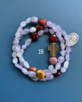 Rosario pulsera collar piedra irregular