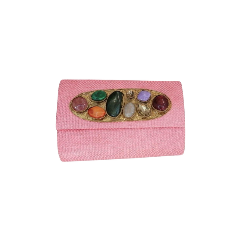 Bolso yute redondo rosa joya