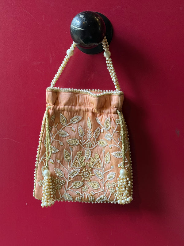 Bolso Perla Hojitas salmón
