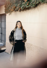 Chaqueta larga terciopelo negro