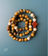 Rosario Cerámica pulsera/collar 3 vueltas hecho a mano