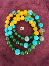 Rosario pulsera collar piedra redonda