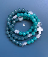 Rosario pulsera collar piedra plana