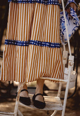 Bolso tela flores azul