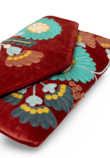 Bolso estampado terciopelo granate