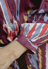 Vestido burdeos ikat