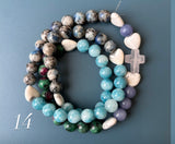 Rosario Collar 3 Vueltas Piedras Naturales hecho a mano