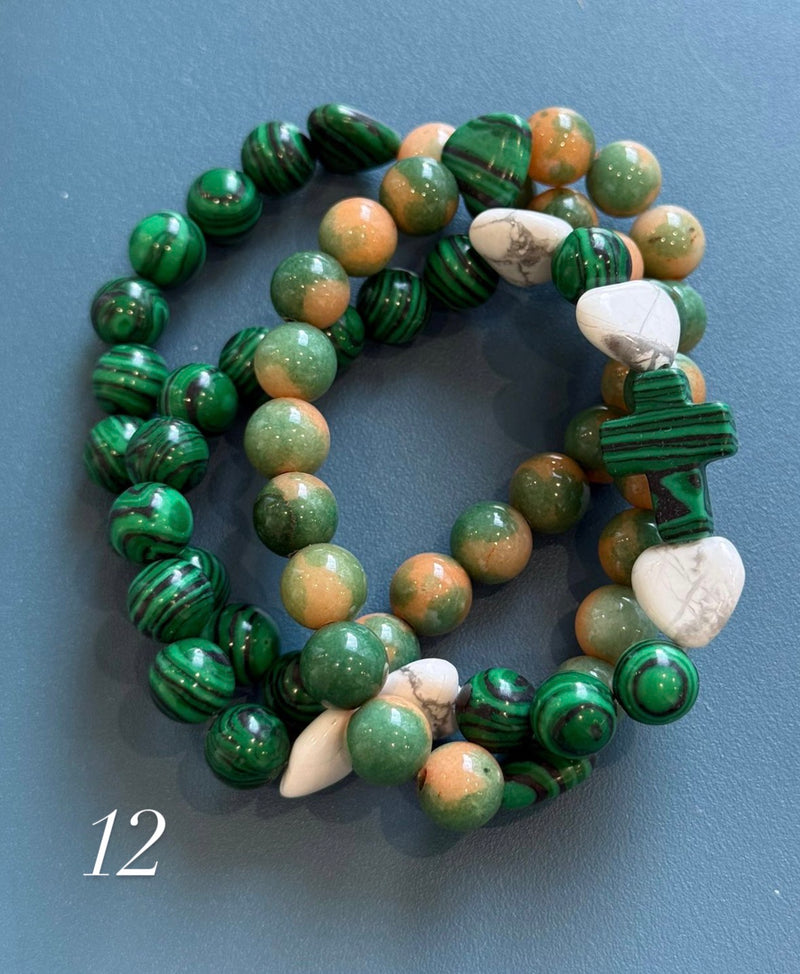 Rosario Collar 3 Vueltas Piedras Naturales hecho a mano