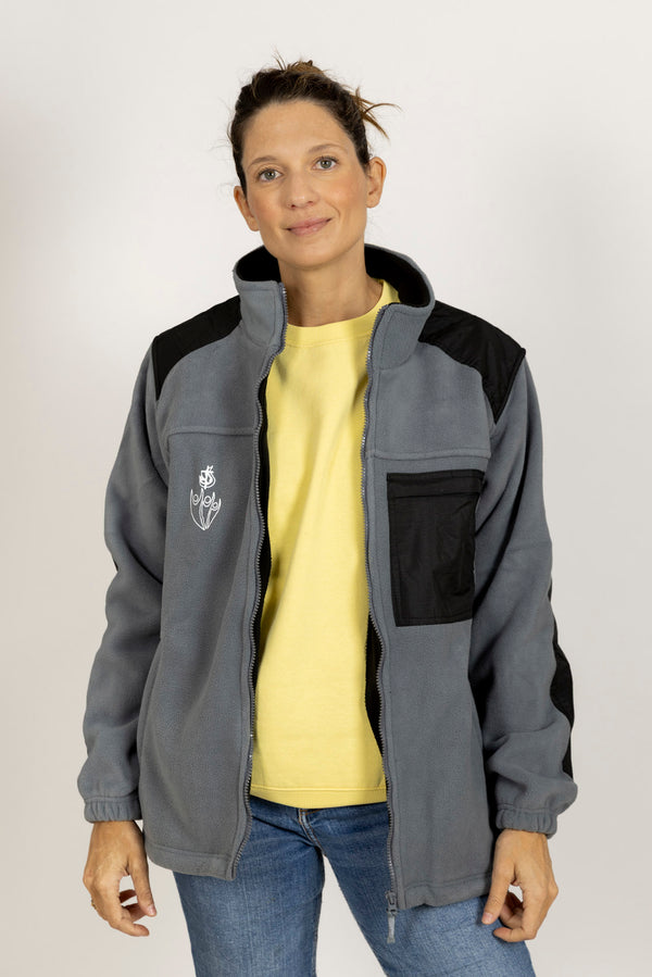 Chaqueta de manga larga con interior polar Solo Dios Anawim Gris