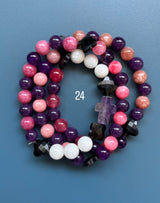 Rosario pulsera collar piedra plana