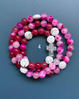 Rosario pulsera collar piedra plana