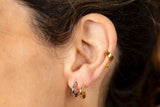 Aros dobles finos Dorado/Plata