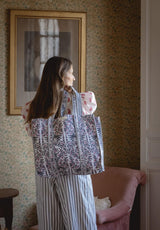 Bolso Tote Bag Flores Marino y Rosa